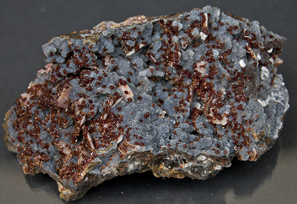 Wulfenite with Quartz Druse, Vanadinite, and Calcite - Schwartz Fine Minerals