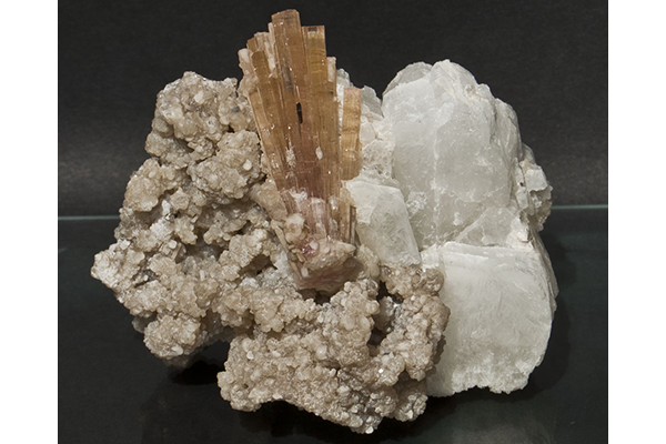 Bi-color Tourmaline on Lepidolite and Beryllonite - Schwartz Fine Minerals