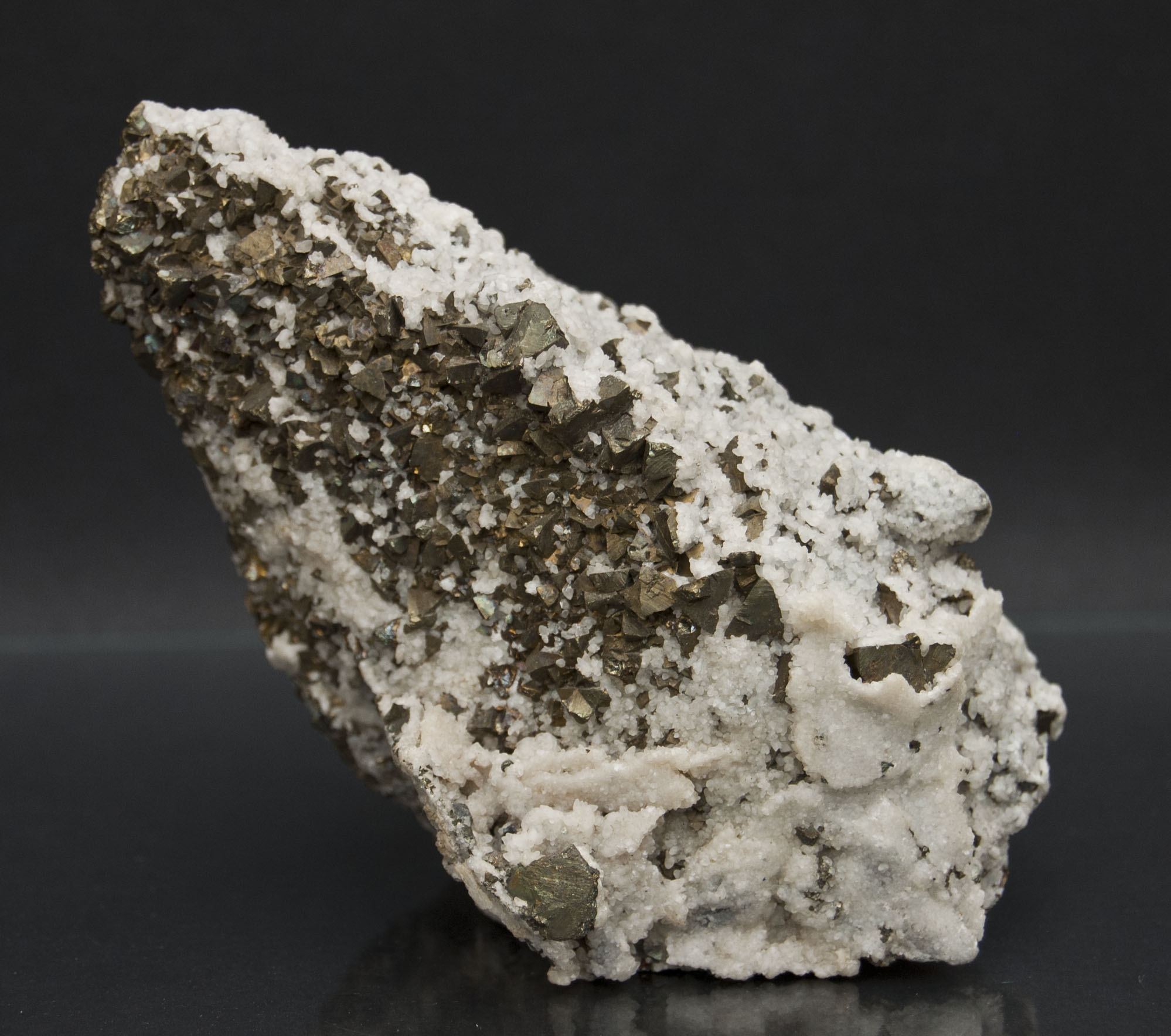 Pyrite, Quartz on large Calcite Crystal-https://schwartzfineminerals.com